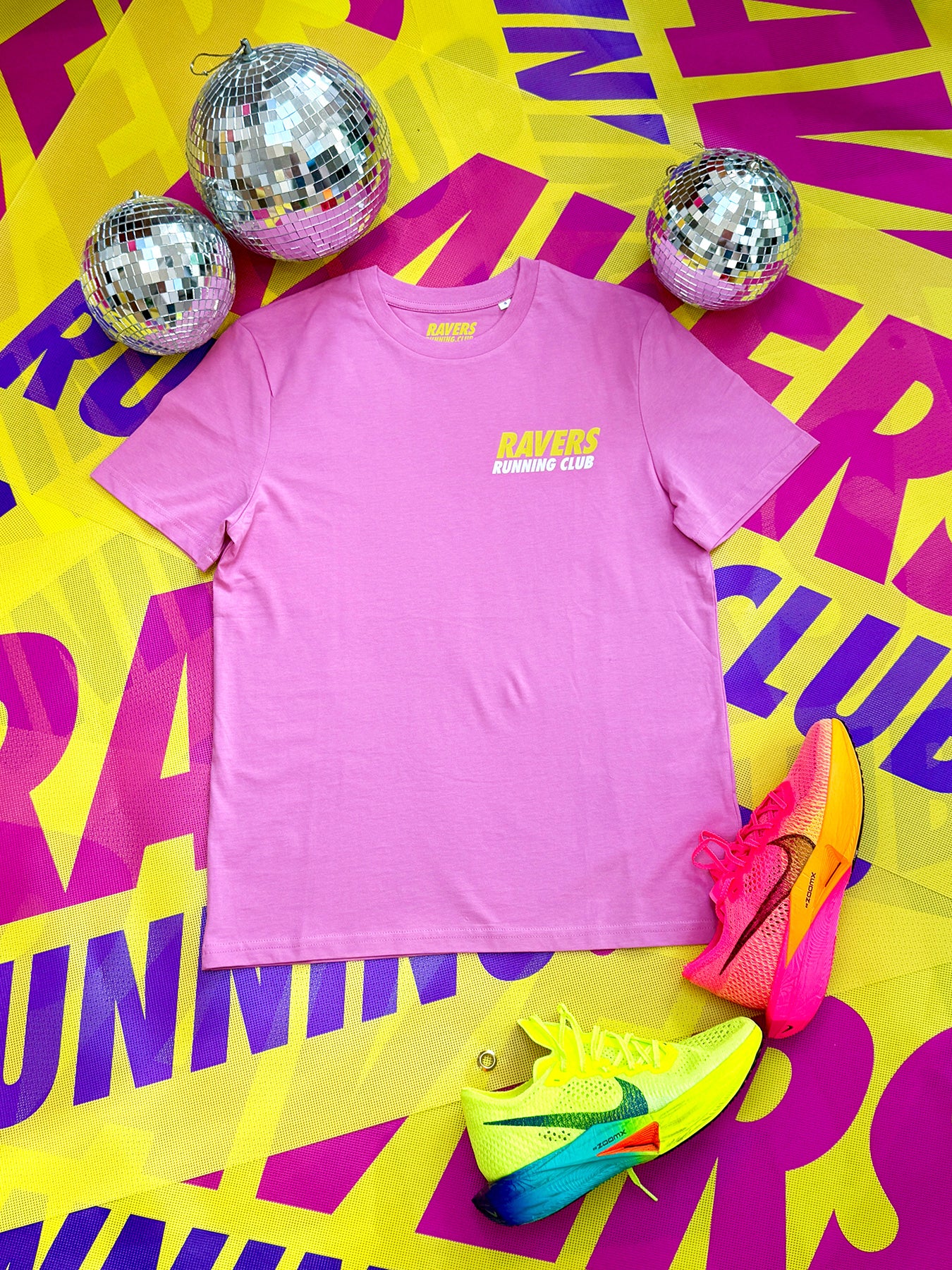 Bubblegum Pink Disco Ball Raving T Shirt (Unisex)