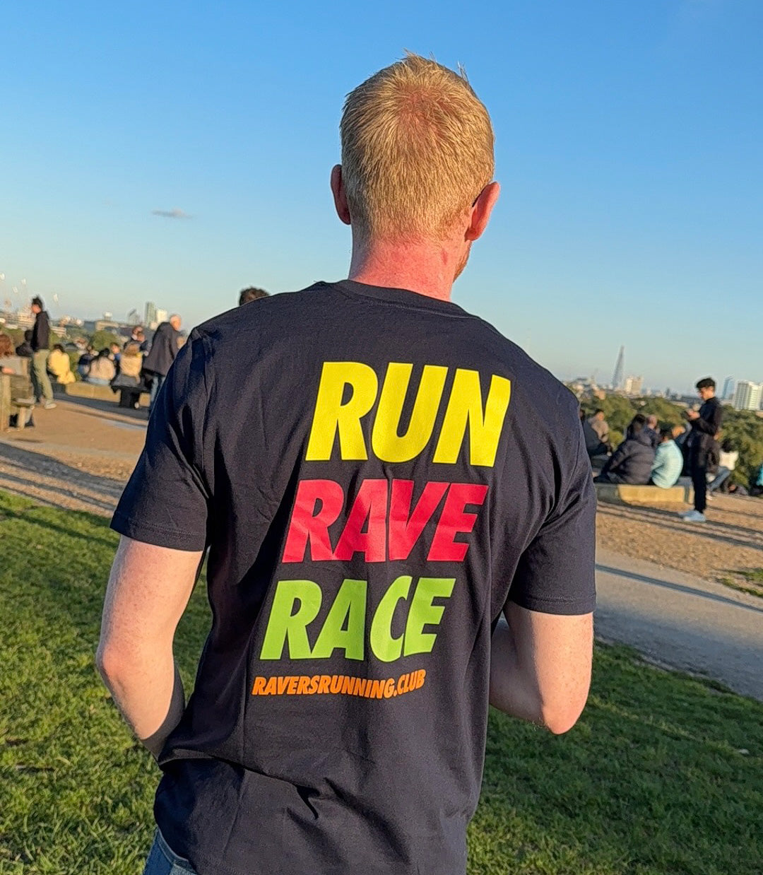 Navy Run Rave Race Raving T Shirt (Unisex)